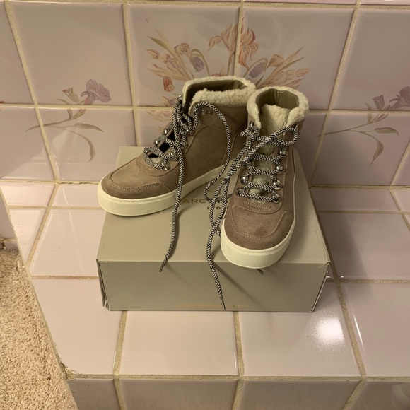 Marc Fisher Light Natural Suede Boots. Size 6.5 - Picture 3 of 9